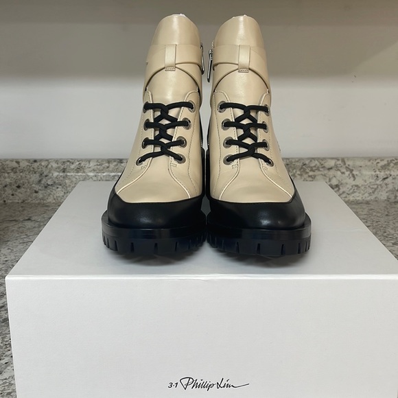 3.1 Phillip Lim Cream combat boots - Picture 1 of 9